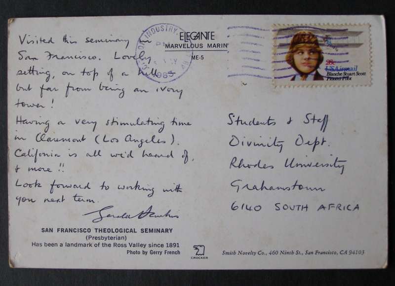 American POSTCARD - San Francisco Theological Seminary 1983