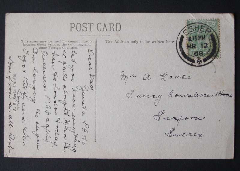 A.S. Series POSTCARD - High Street, Esher 1908