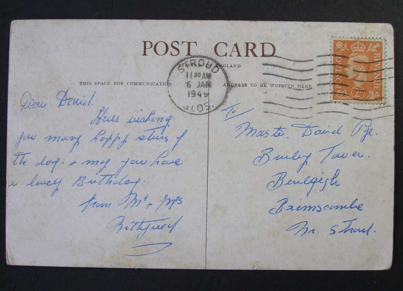Vintage POSTCARD - For Your 9th Birthday 1949