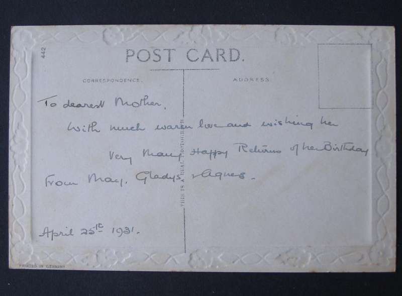 Vintage Embossed POSTCARD - A Happy Birthday 1931