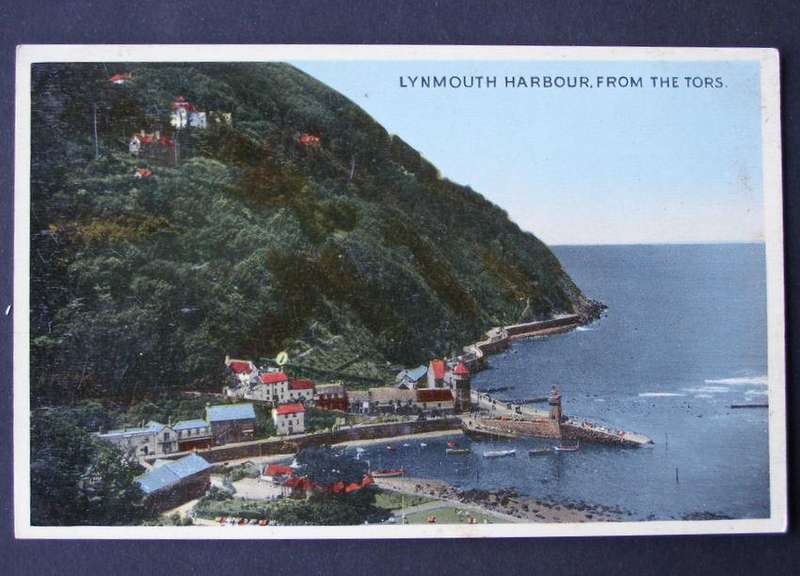 E.T.W. Dennis & Sons POSTCARD - Lynmouth Harbour from the Tors