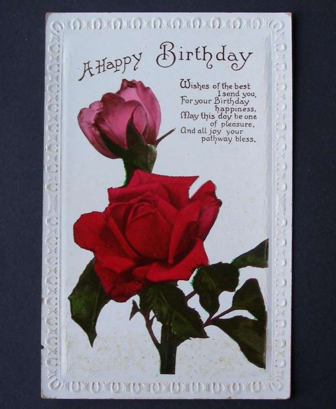Vintage Embossed POSTCARD - A Happy Birthday 1931
