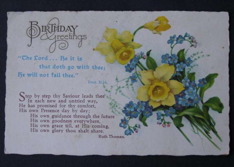 Vintage POSTCARD - Birthday Greetings 1934