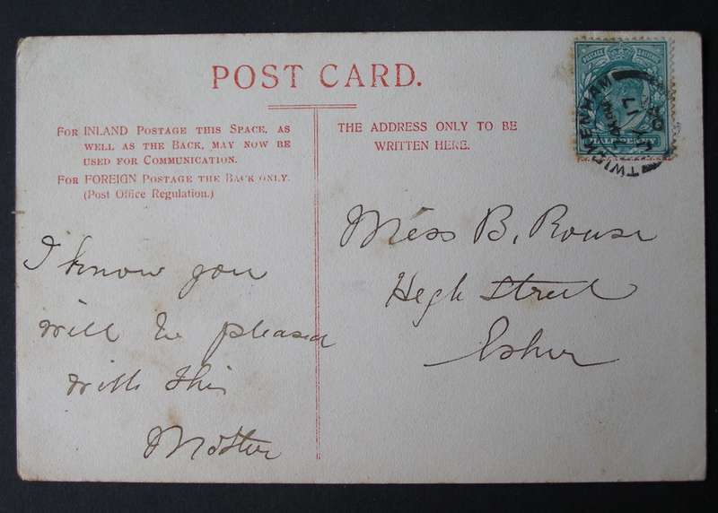 Antique British POSTCARD - The Street, Sunbury 1904