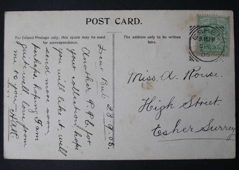 A.S. Series POSTCARD - Esher, The Seat of the Right Hon. Pelham Esq. 1905