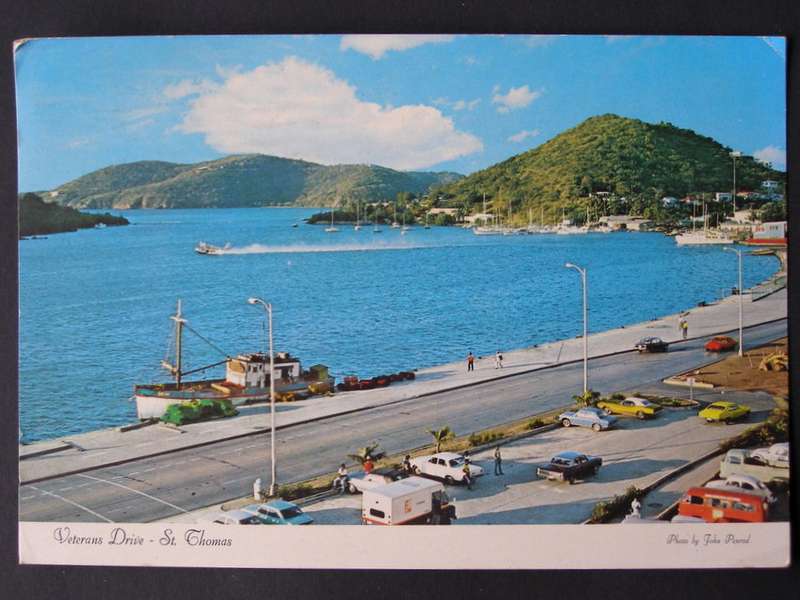 Virgin Islands POSTCARD - Veterans Drive, St. Thomas 1982
