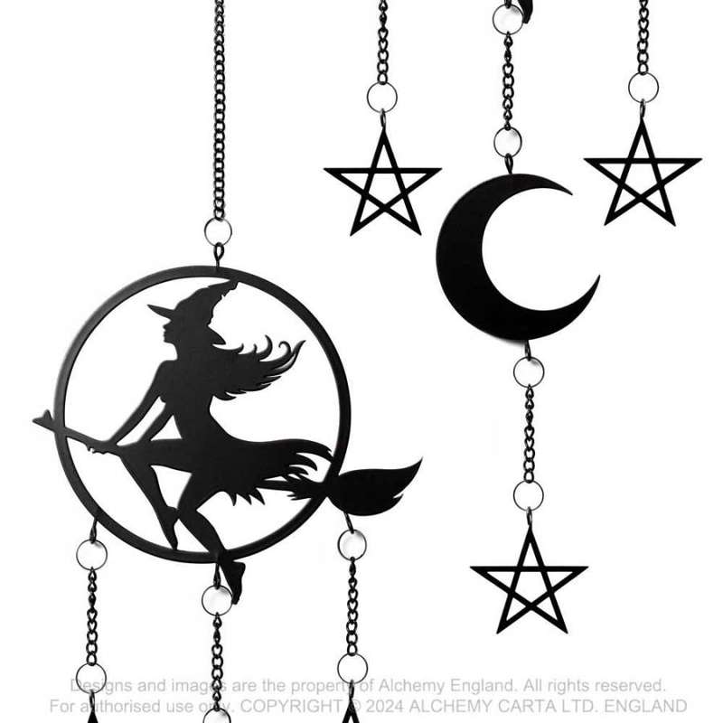 Alchemy Gothic HD29 Witch By Moonlight Hanging Decoration