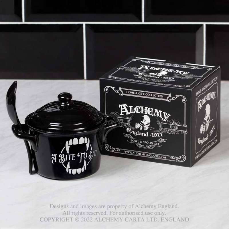 Alchemy Gothic MRB5 A Bite to Eat Bowl & Spoon Set
