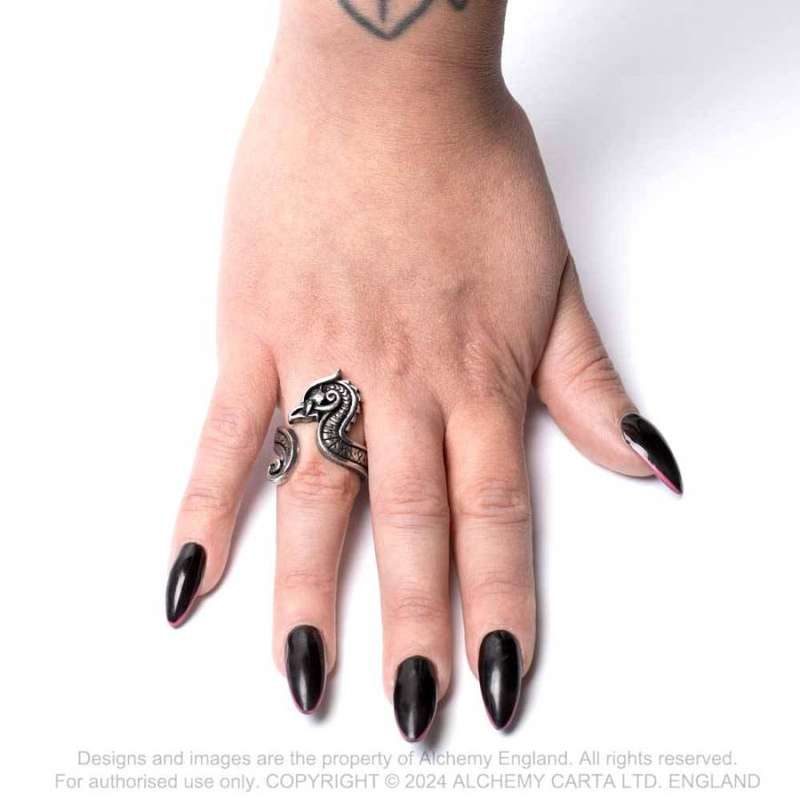 Alchemy Gothic AG-R252 Fanirok adjustable ring -- UK Size: Q/T | US Size: 8/-9