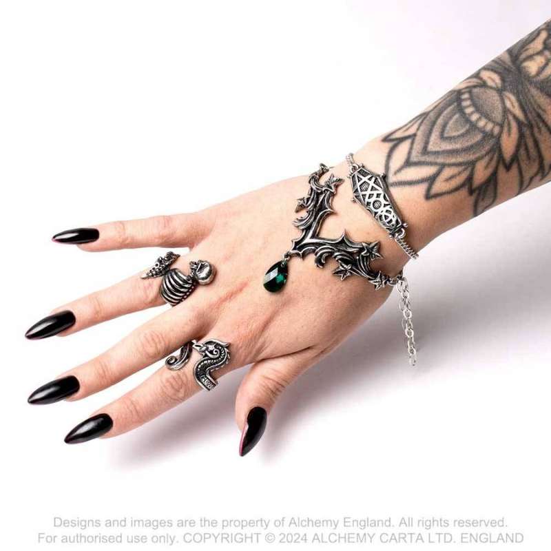 Alchemy Gothic AG-R252 Fanirok adjustable ring -- UK Size: Q/T | US Size: 8/-9