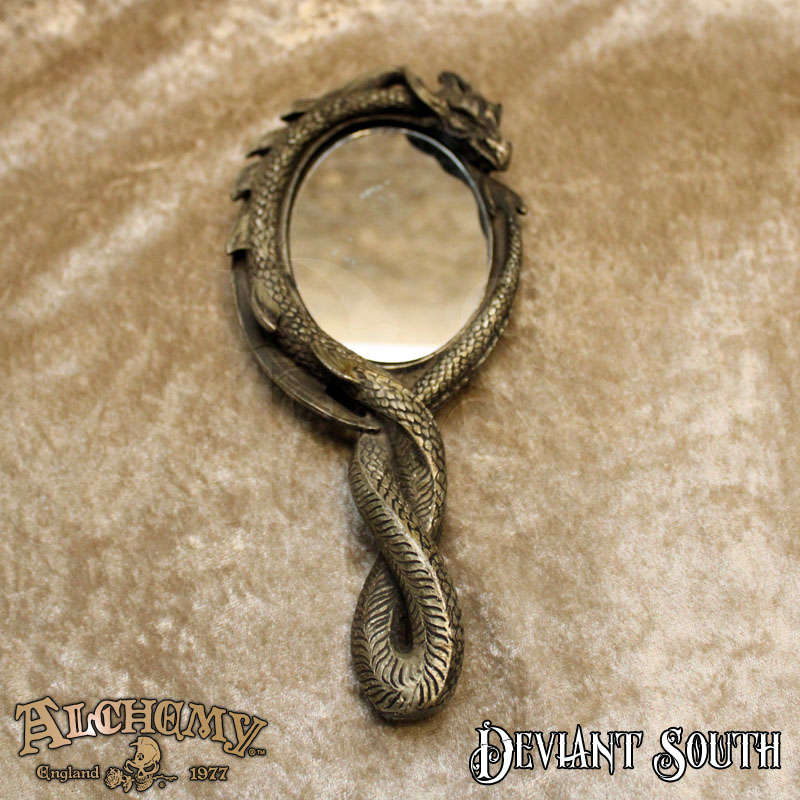 *SHOP SOILED * Alchemy Gothic V81 Dragon`s Lure Hand Mirror