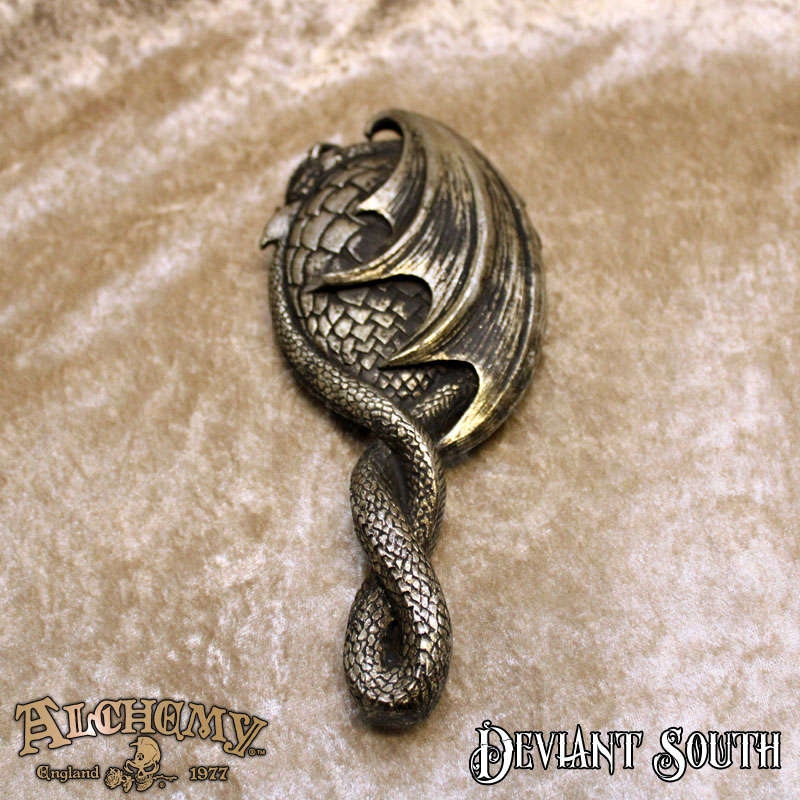 *SHOP SOILED * Alchemy Gothic V81 Dragon`s Lure Hand Mirror