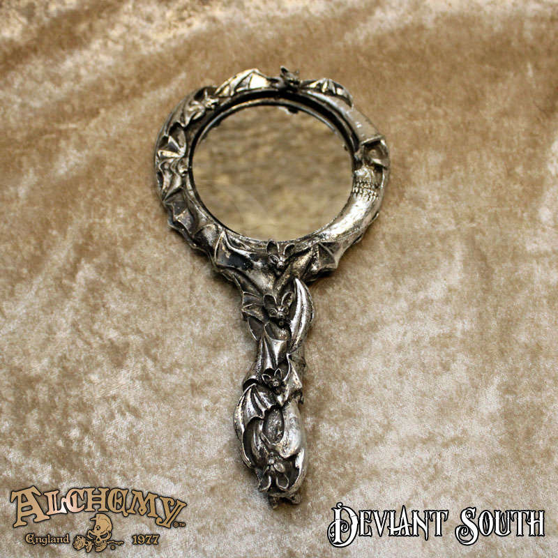 *SHOP SOILED * Alchemy Gothic V82 Bat Moon Hand Mirror