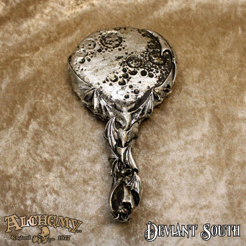 *SHOP SOILED * Alchemy Gothic V82 Bat Moon Hand Mirror