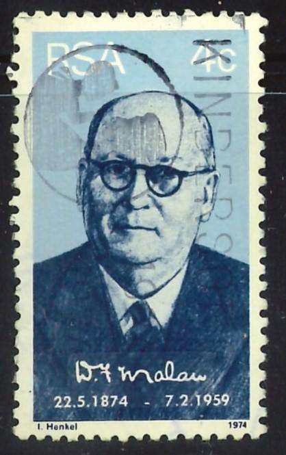 RSA ~ 1974 Birth Centenary of Prime Minister DF Malan ~ Postally Used
