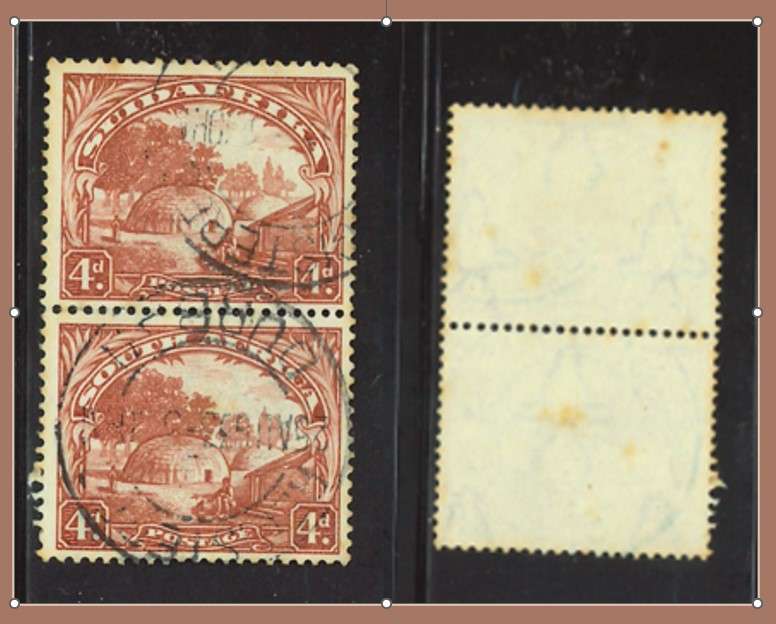 Union of SA - 4d Roto Pictorial - Vertical Pair - Inverted Watermark