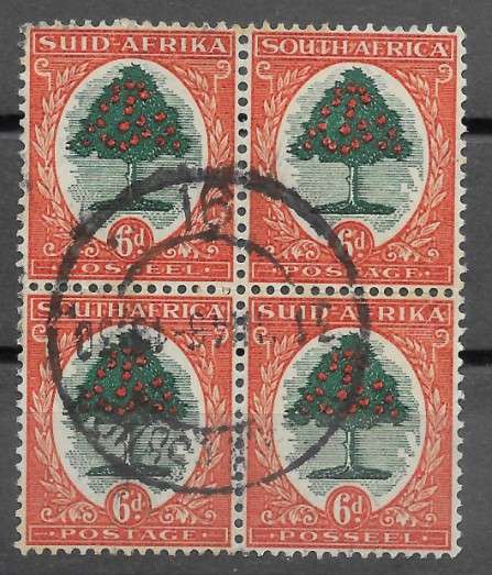 Union of South Africa - 6d Hyphenated Pictorial - Block of 4