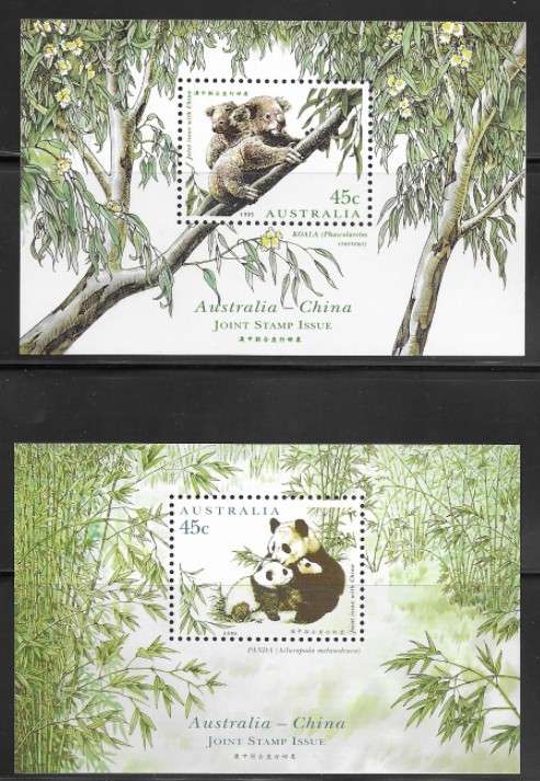 Australia - China Joint Stamp Issue 1995 - Mini Sheets - Animals