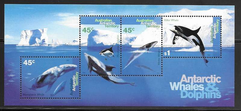Australian Antarctic Territory 1995 - Minisheet - Whales & Dolphins MNH