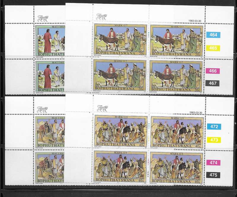 Bophuthatswana 1983 - Easter Stamps - Full Set of Control Blocks - MNH - Religion