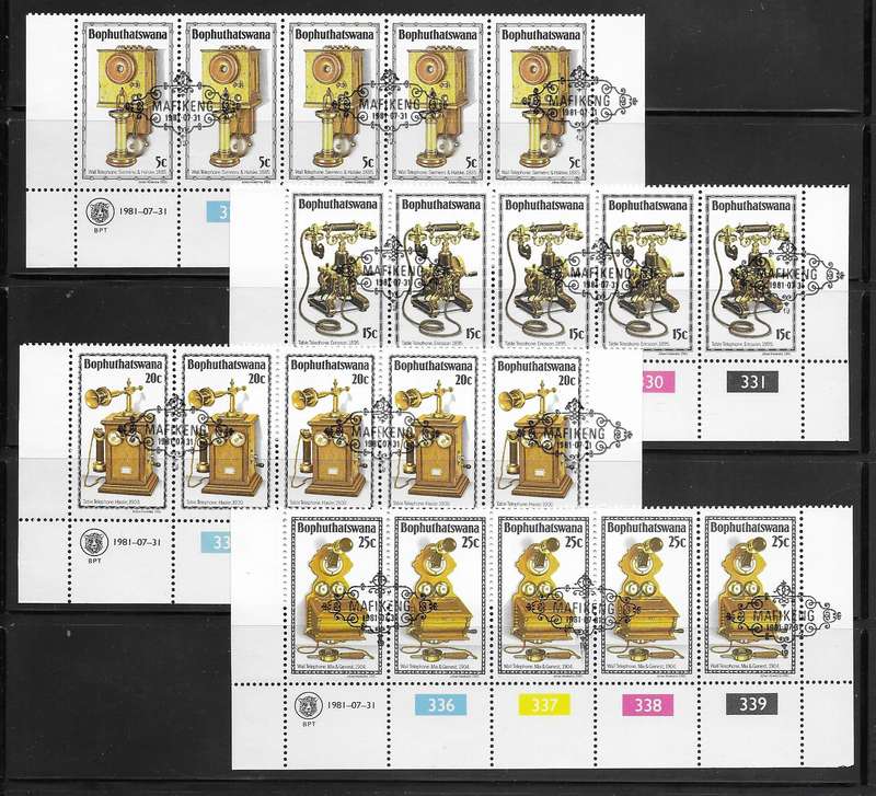 Bophuthatswana 1981 - History of the Telephone - Full Set of Control Strips - MNH - Communications