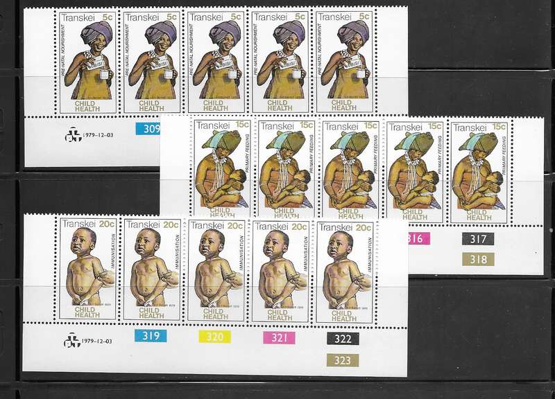 Transkei 1979 - Health Education Child Care - Full Set of Control Strips - MNH