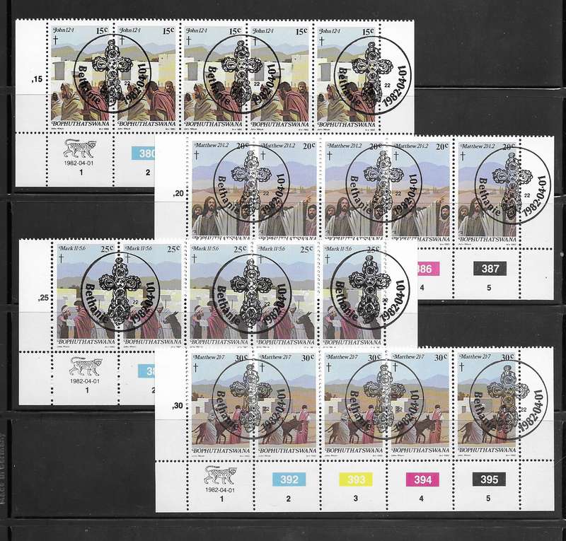 Bophuthatswana 1982 - Easter Stamps - Full Set of Control Strips - MNH - Religion