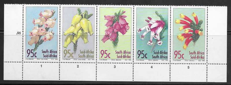 South Africa 1994 - Heathers - Control Strip - Flowers