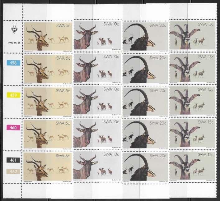 SWA 1980 - Nature Conservation and Tourism - Control Strips of 5 - Full Set