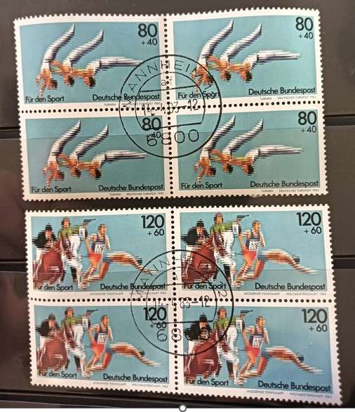 Germany 1983 Sports - Full Set in Blocks of 4 - Unused