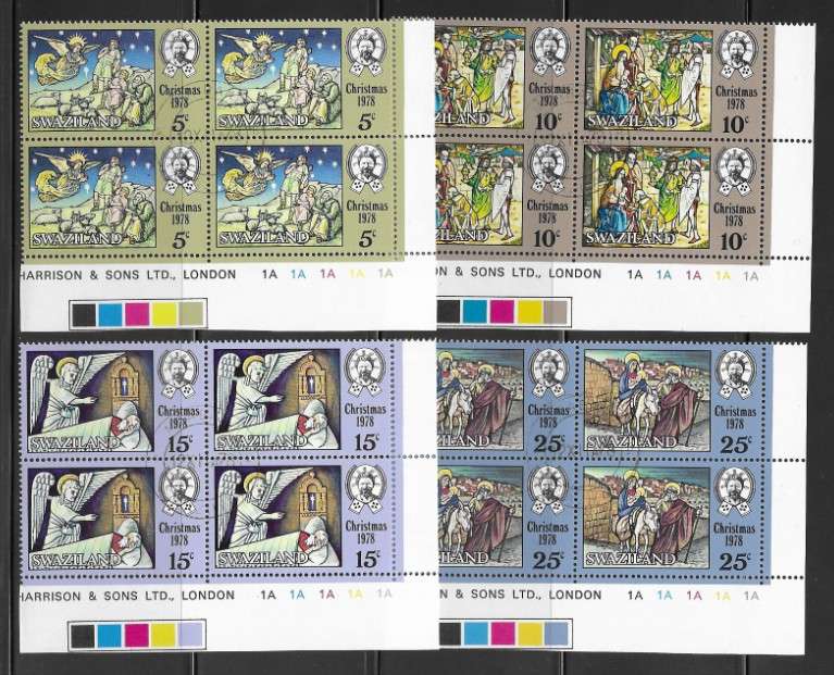 Swaziland - Christmas 1978 - Full Set of Control Blocks
