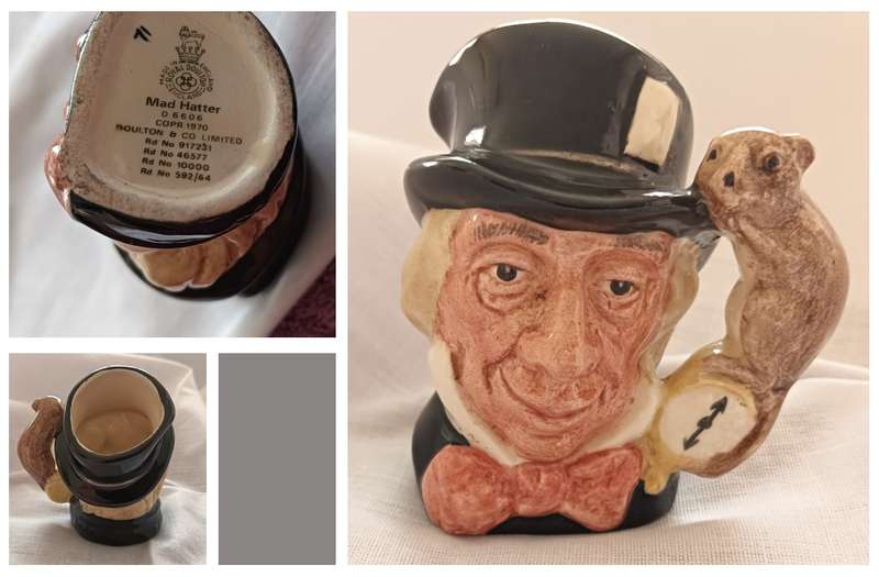 Royal Doulton - Miniature Character Toby Jug - Mad Hatter D6606 - 6cm Tall