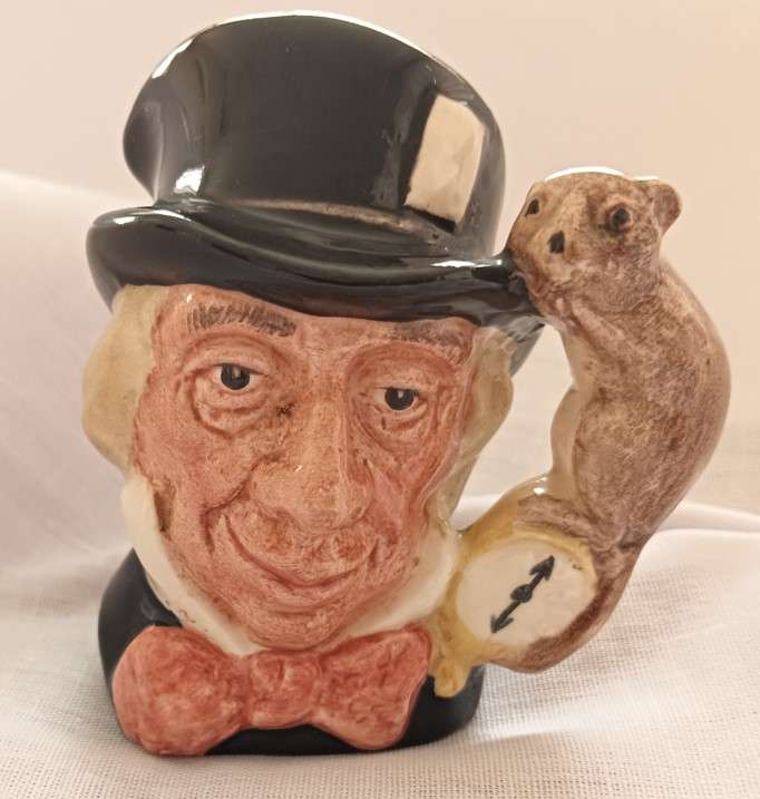 Royal Doulton - Miniature Character Toby Jug - Mad Hatter D6606 - 6cm Tall