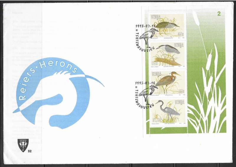 Venda 1993 - Herons - FDC - Birds