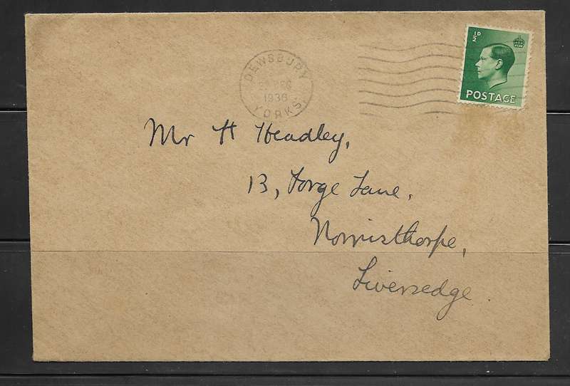Great Britain 1936 - Cover From Huddersfield