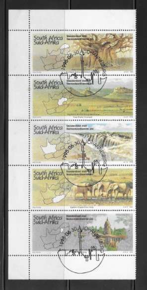 South Africa 1955 - Tourism - Setenant Strip of 5
