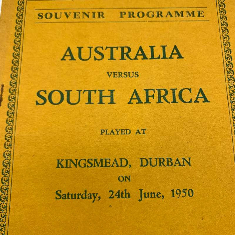 Soccer  1950 Test 'Australia vs South Africa' Official Programme (Durban)