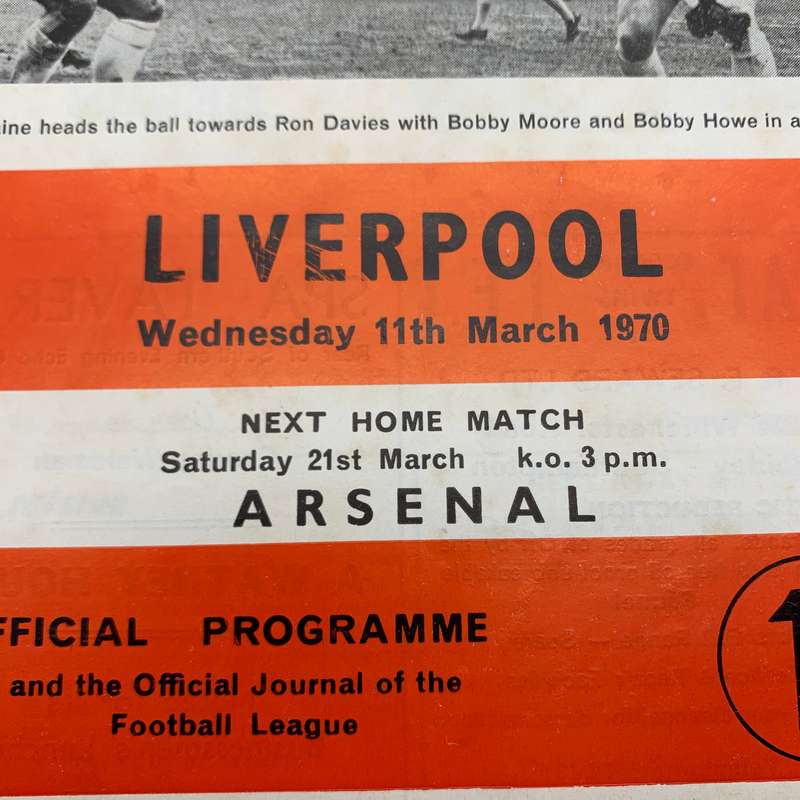 Soccer  1970 'Southampton vs Liverpool' Official Programme