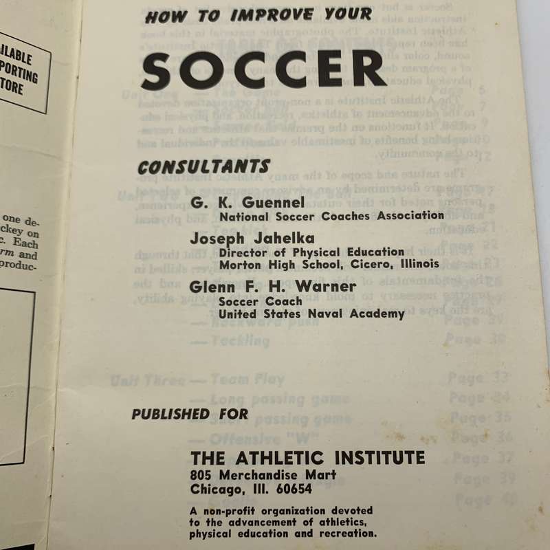 Soccer  1970's Book with Diagrams 'How to Improve Your Soccer'