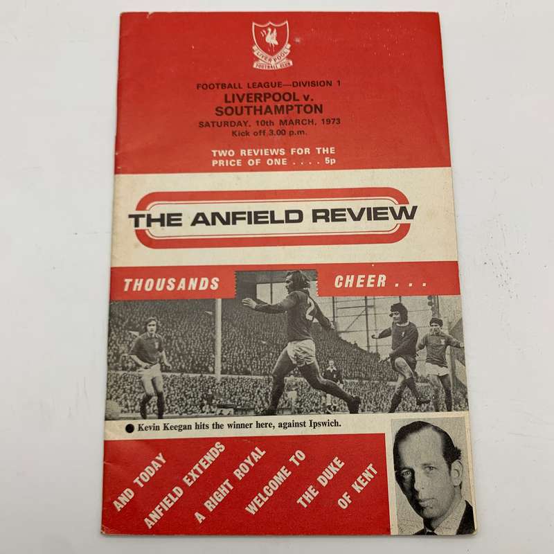 Soccer  '1973 Liverpool vs Southampton' Official Programme