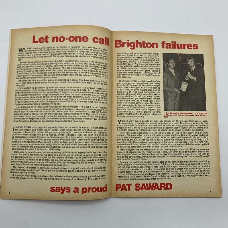 Soccer  '1973 Liverpool vs Southampton' Official Programme
