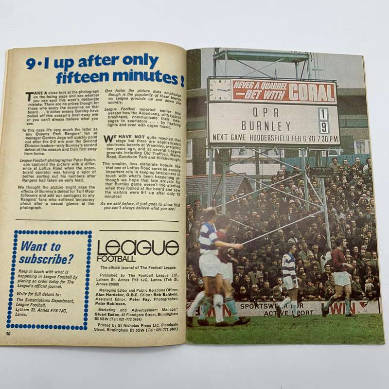 Soccer  '1973 Liverpool vs Southampton' Official Programme