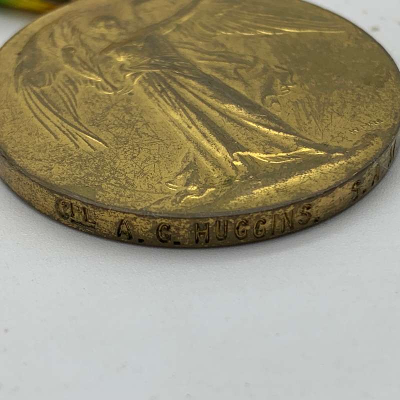 WW1 Medal Trio - 'Cpl. A.G. Huggins' (3rd Mtd Rifles & S.A.M.C.)