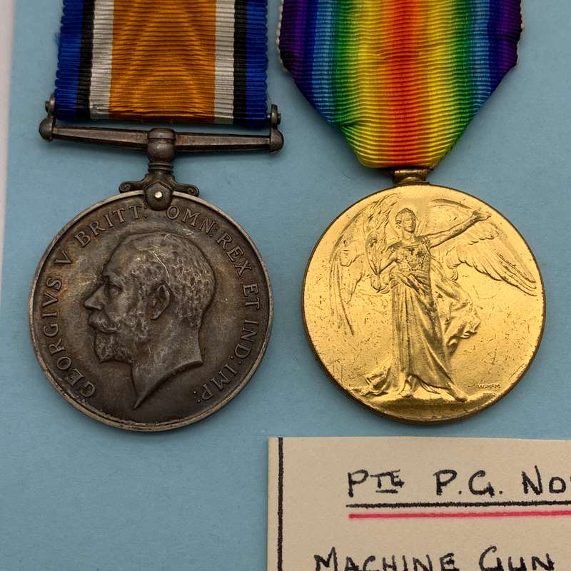 WW1 Medal Pair  'PTE. P.G. Norris' (Machine Gun Corps)