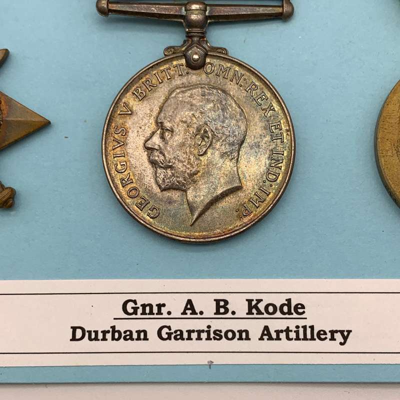WW1 Medal Trio - 'Gnr. A.B. Kode' (Durban Garrison Artillery)