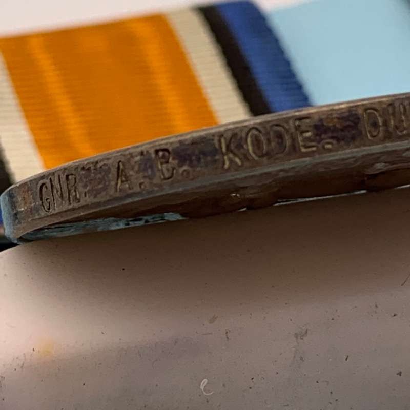 WW1 Medal Trio - 'Gnr. A.B. Kode' (Durban Garrison Artillery)