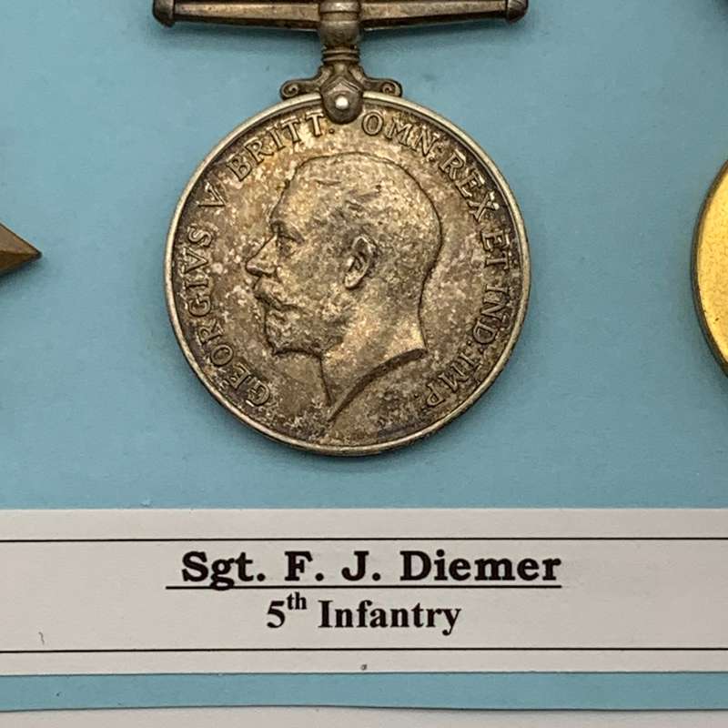 WW1 Medal Trio - 'SJT. F.J. Diemer' (5th Infantry - Kaffrarian Rifles)