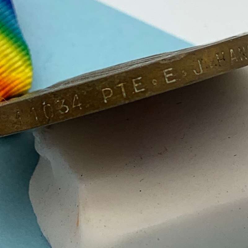 WW1 Medal Trio  'PTE. E.J. Hanger' (Devon Regiment)