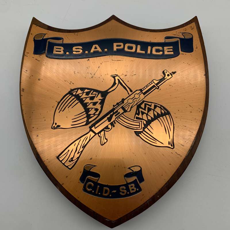 Rhodesia - Scarce 'B.S.A. Police / C.I.D.-S.B.' (Special Ops) Copper Plaque