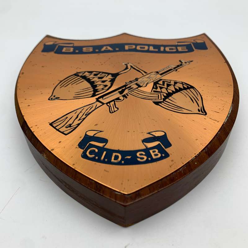 Rhodesia - Scarce 'B.S.A. Police / C.I.D.-S.B.' (Special Ops) Copper Plaque